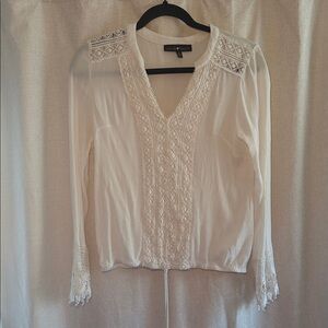 American Rag Cream Lace V-Neck Blouse